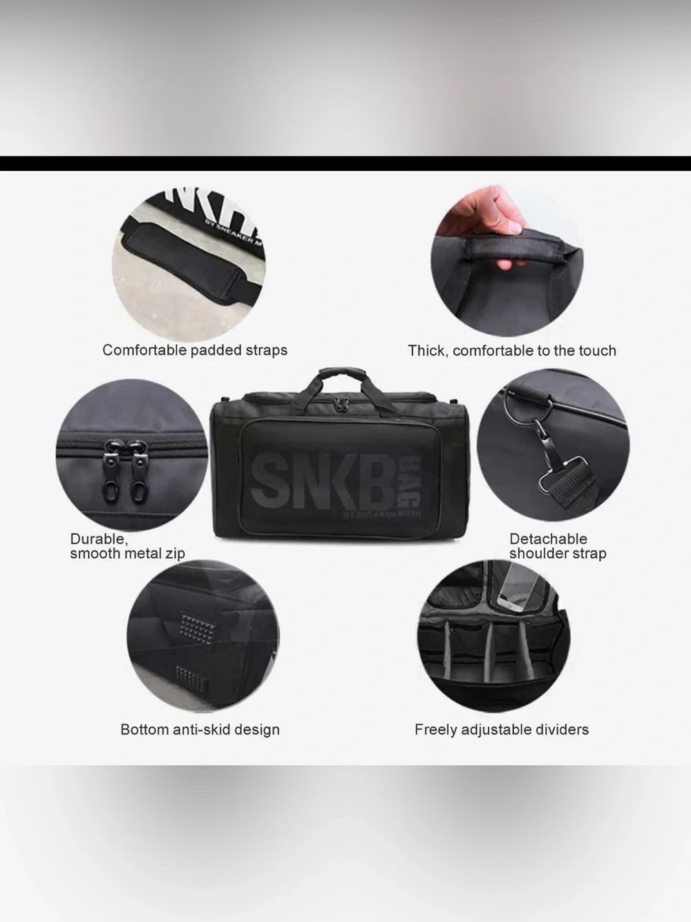 SNKR Duffel Shoe Bag Black/Black